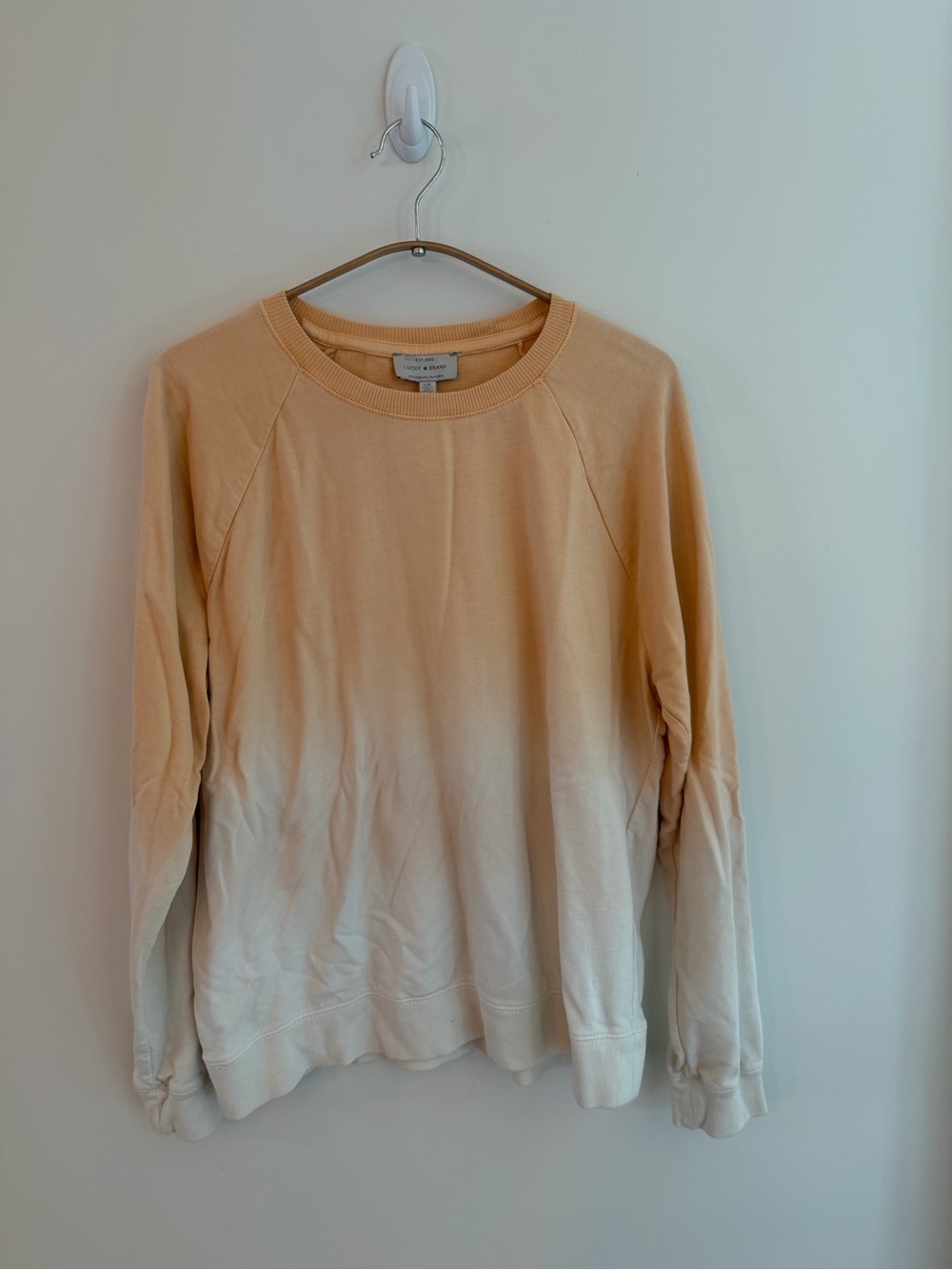 Lucky Brand Peach to Cream Ombre Crewneck Sweatshirt